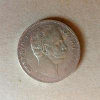 5 lire stemma sabaudo/Umberto I  (1879)
