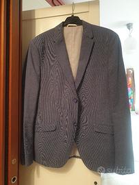 Giacca uomo blu millepiedi bianco