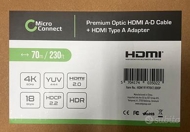Cavo hdmi in fibra 70 mt