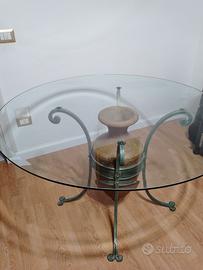 Tavolo tondo di cristallo 