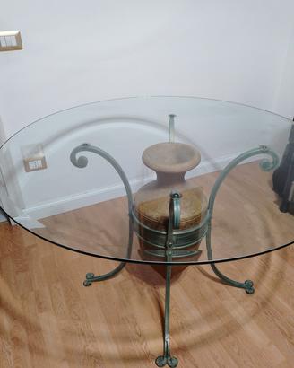 Tavolo tondo di cristallo 