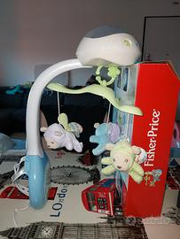 Giostrina musicale con pupazzetti e proiettore.