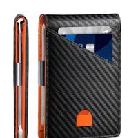 Portafoglio slim RFID uomo in pelle e carbonio