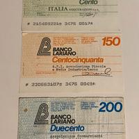 Mini assegni 1976/1977 Banco Lariano