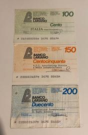 Mini assegni 1976/1977 Banco Lariano