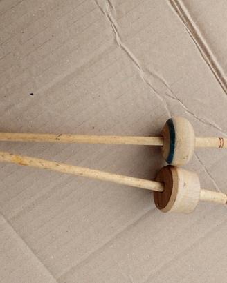 antica coppia filarino in legno per lana 