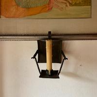 Rare Vintage Italia Portacandele in ferro battuto