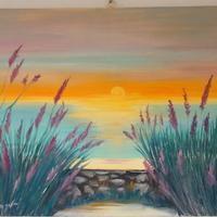 Quadri moderni paesaggi 2 70x50cm olio su tela