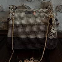 Borsa uncinetto sfunature di marrone, crochet bag