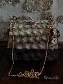 Borsa uncinetto sfunature di marrone, crochet bag