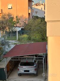 Copertura auto in ferro zincato e legno 6 x 3,5 m