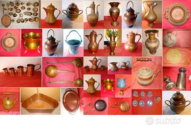 Antichi oggetti in rame vintage, e altro