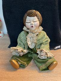 Thun bambolotto h. cm. 33 vestito verde velluto