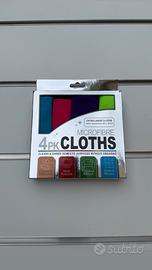 Set panni microfibra nuovi 4 pezzi pulizia casa