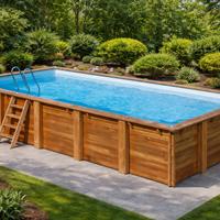 PISCINA GRE LEGNO rettangolare 620x420x133