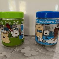 Coppia Barattoli in vetro con coperchio, Zucchero 