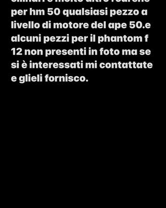 pezzi di ricambio am6 . phantom f 12 o ape 50