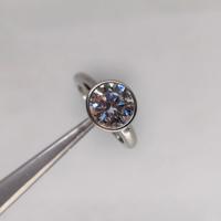 solitario in argento con moissanite 
