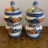 Barattoli vintage in ceramica dipinti a mano Italy