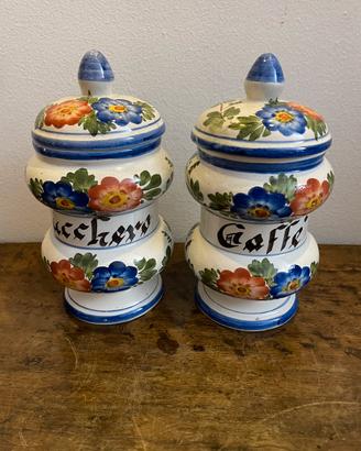 Barattoli vintage in ceramica dipinti a mano Italy