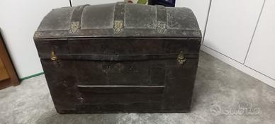 Baule antico da viaggio in legno primi '900