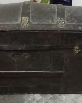Baule antico da viaggio in legno primi '900