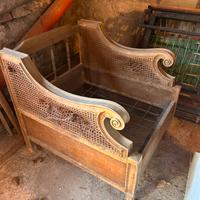 Poltrona legno e rattan