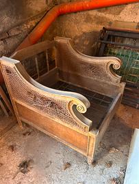 Poltrona legno e rattan