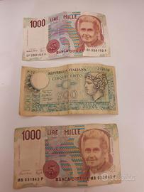 1000 lire e 500 lire