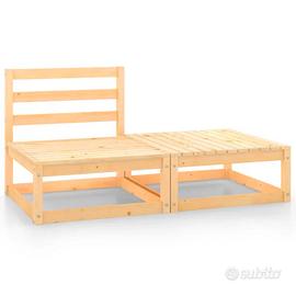 Set Divani da Giardino Modulare in Legno Massello