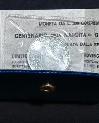 moneta in argento 500 lire