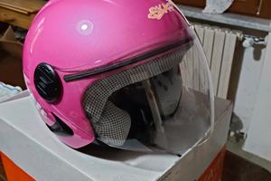 Casco moto SKA-P jet bambino/a rosa metal YS