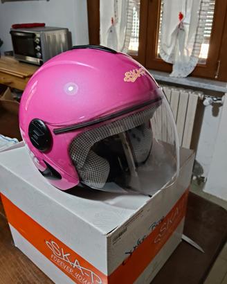 Casco moto SKA-P jet bambino/a rosa metal YS