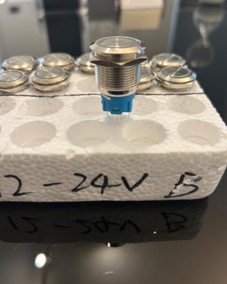Interruttori antivandalo led blu 19 mm