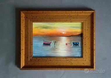 Quadro marina con barche