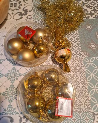 Addobbi di natale 10 palline oro con punta