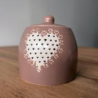 Zuccheriera in porcellana con cuoricini