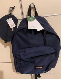 Zaino Eastpak blu (con etichetta) + astuccio