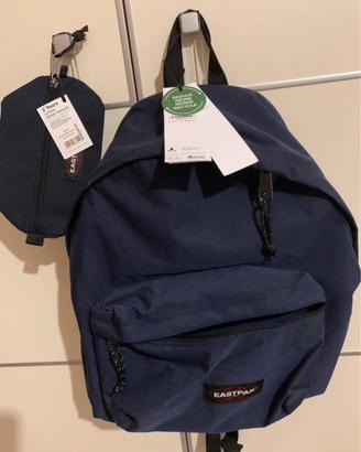 Zaino Eastpak blu (con etichetta) + astuccio
