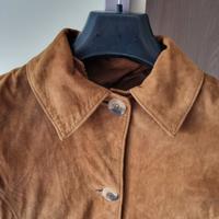 Giacca Vintage Vera Pelle Scamosciata Cammello 42