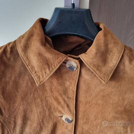 Giacca Vintage Vera Pelle Scamosciata Cammello 42