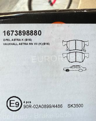 Pastiglie Eurorepar Opel Astra K (B16)