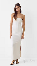 Vestito lungo a fascia Bershka tg S crema