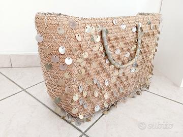 Borsa di paglia con strass 