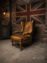 Poltrona Chester Chesterfield Queen Anne cuoio uk