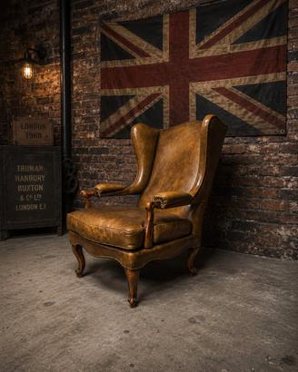 Poltrona Chester Chesterfield Queen Anne cuoio uk