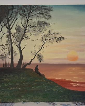 Quadro paesaggio tramonto 