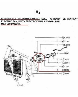 Supporto elettroventola Gilera Dakota 350 - 321955