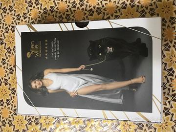 Parrucca da donna lunga castana + accessori