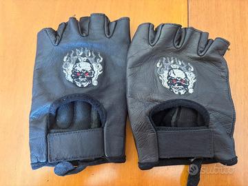 Guanti Moto Mezze Dita Similpelle Stile Biker